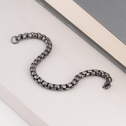 Silver Ball Chain Black Bracelet