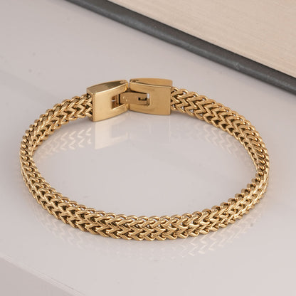 Gold Wheat Chain Bracelet