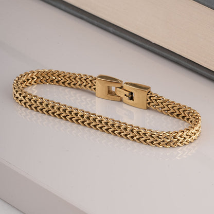 Gold Wheat Chain Bracelet