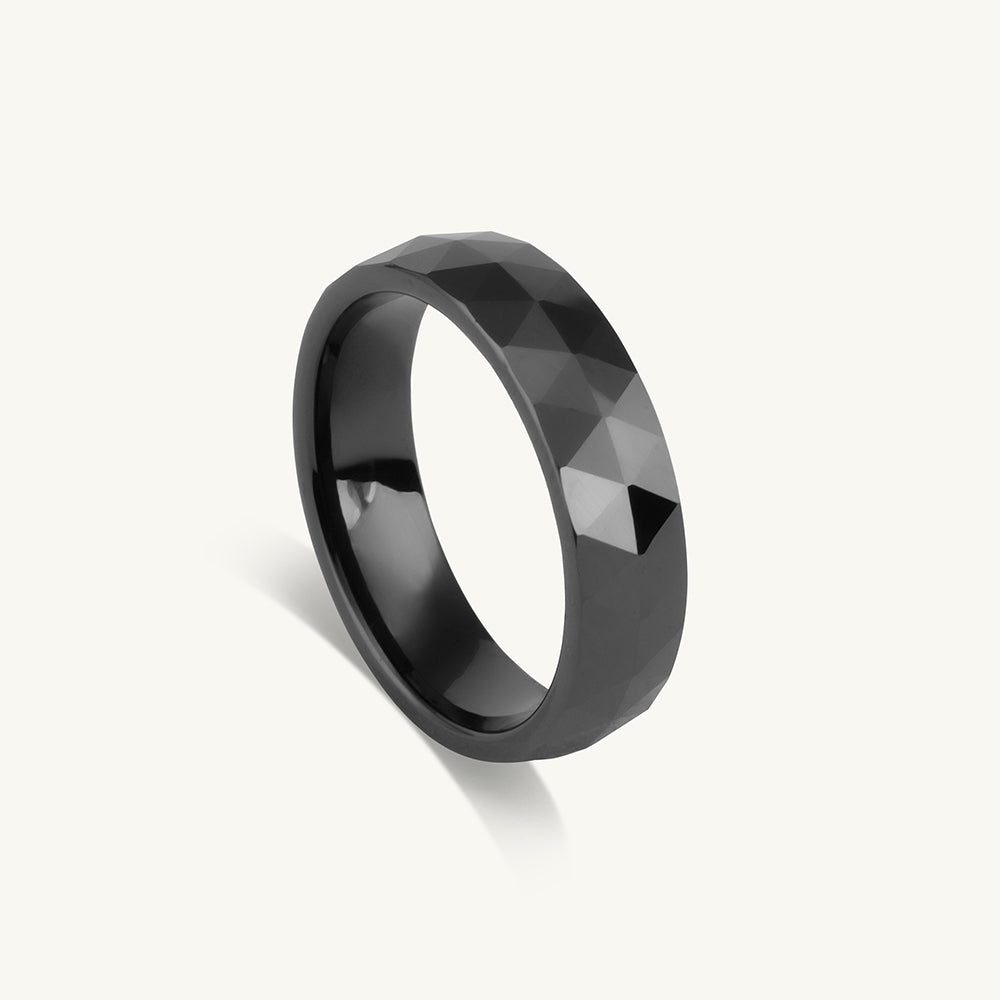 Classy Triangular Black Ring
