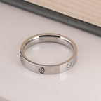 Elegant Diamond Silver Band Ring