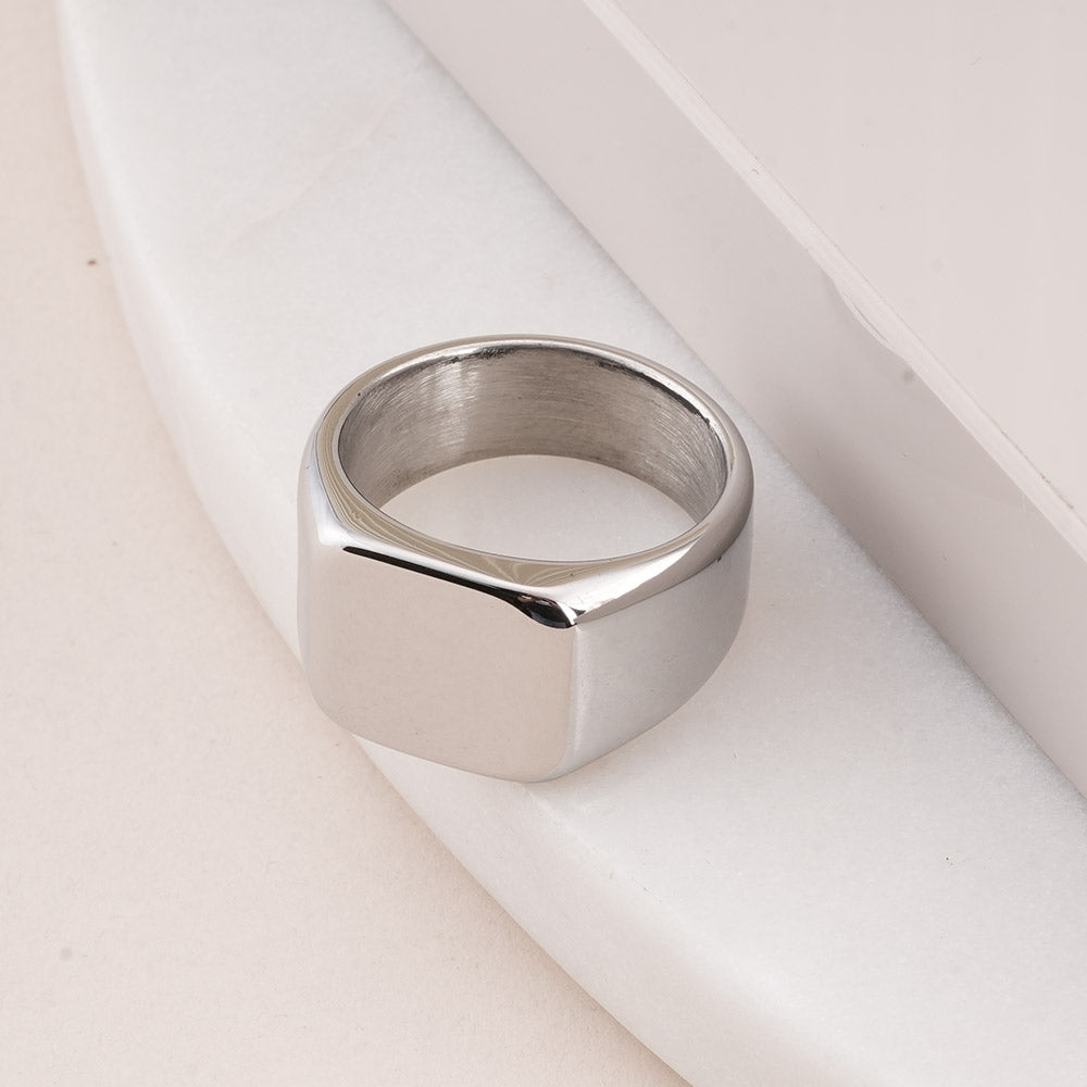 Classic Silver Square Ring