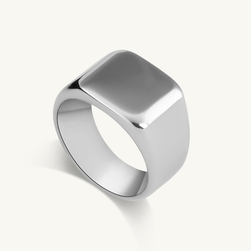 Classic Silver Square Ring