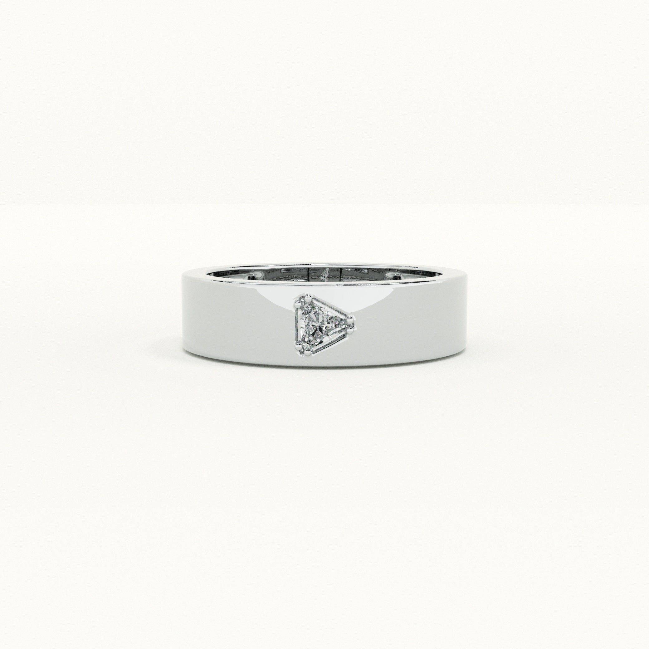 Trillion-Cut Stone Band  - 925 Silver