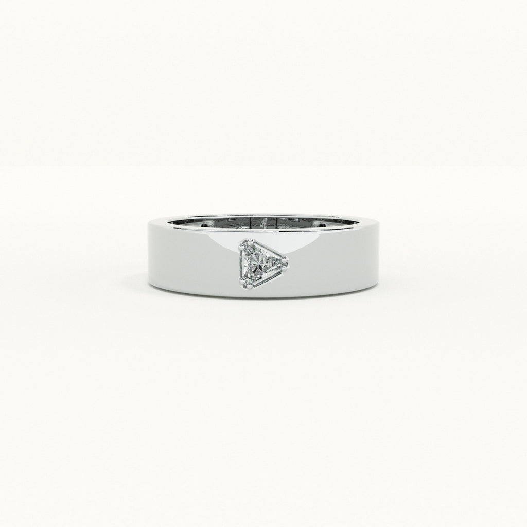 Trillion-Cut Stone Band  - 925 Silver