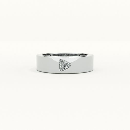 Trillion-Cut Stone Band  - 925 Silver