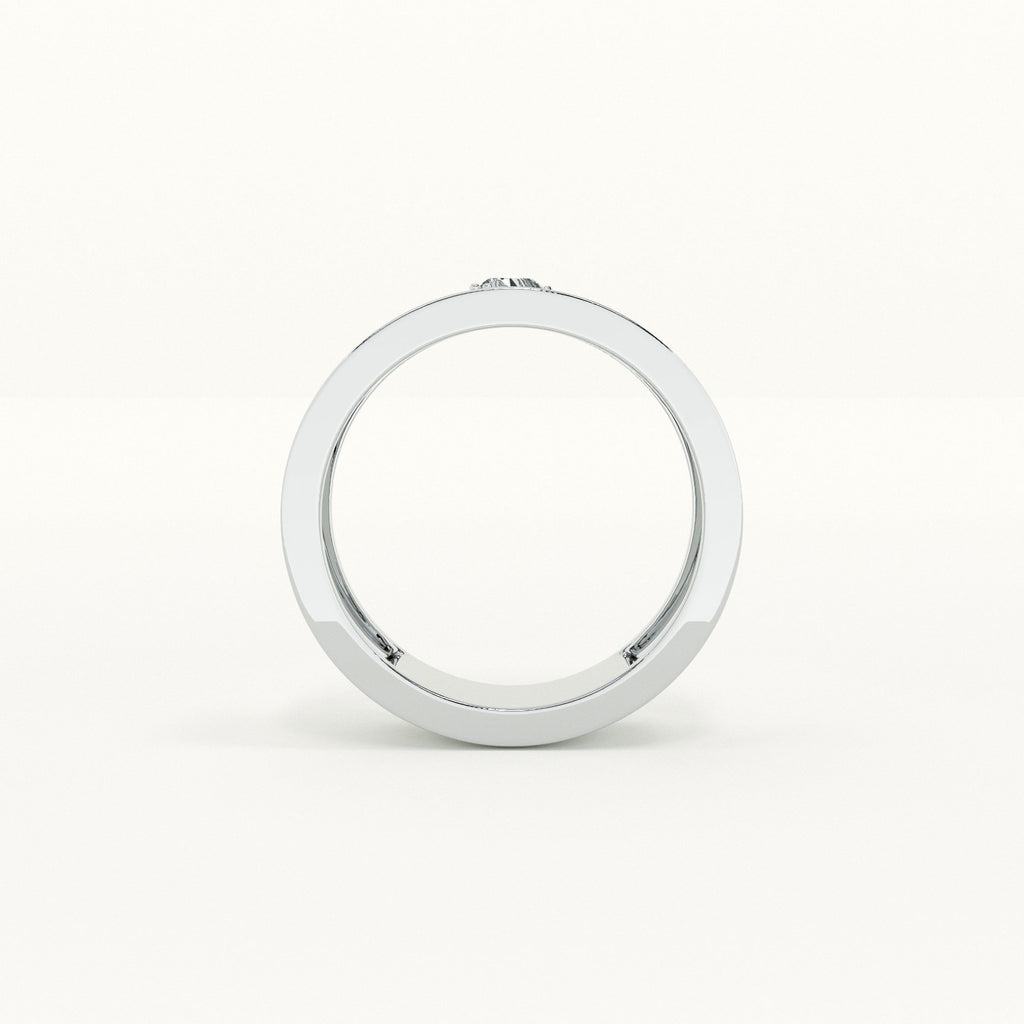 Trillion-Cut Stone Band  - 925 Silver