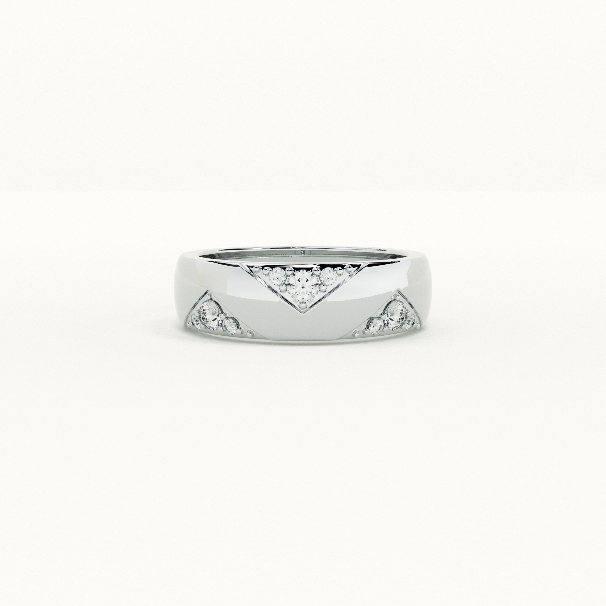 Triad of Love 925 Silver Men's Band