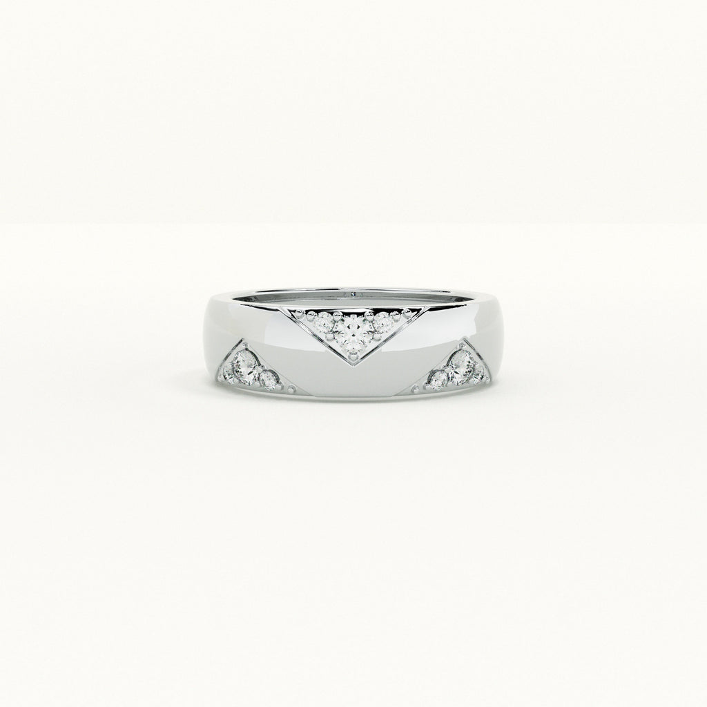 Triad of Love 925 Silver Men's Band