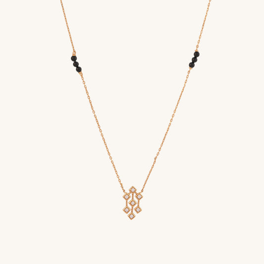 Padma Diamond Mangalsutra | BIS Hallmarked | 18k Gold Vermeil