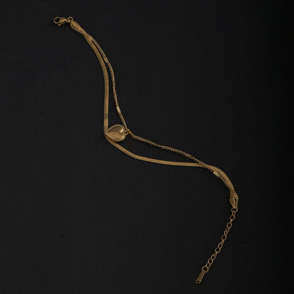 "Love You" Engraved Layered Anklet