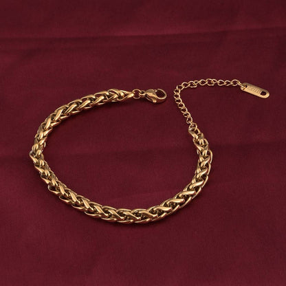 Gold Braided Chain Bracelet