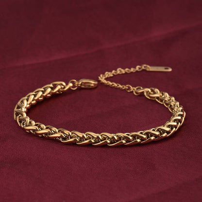 Gold Braided Chain Bracelet