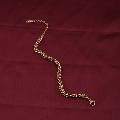 Gold Braided Chain Bracelet