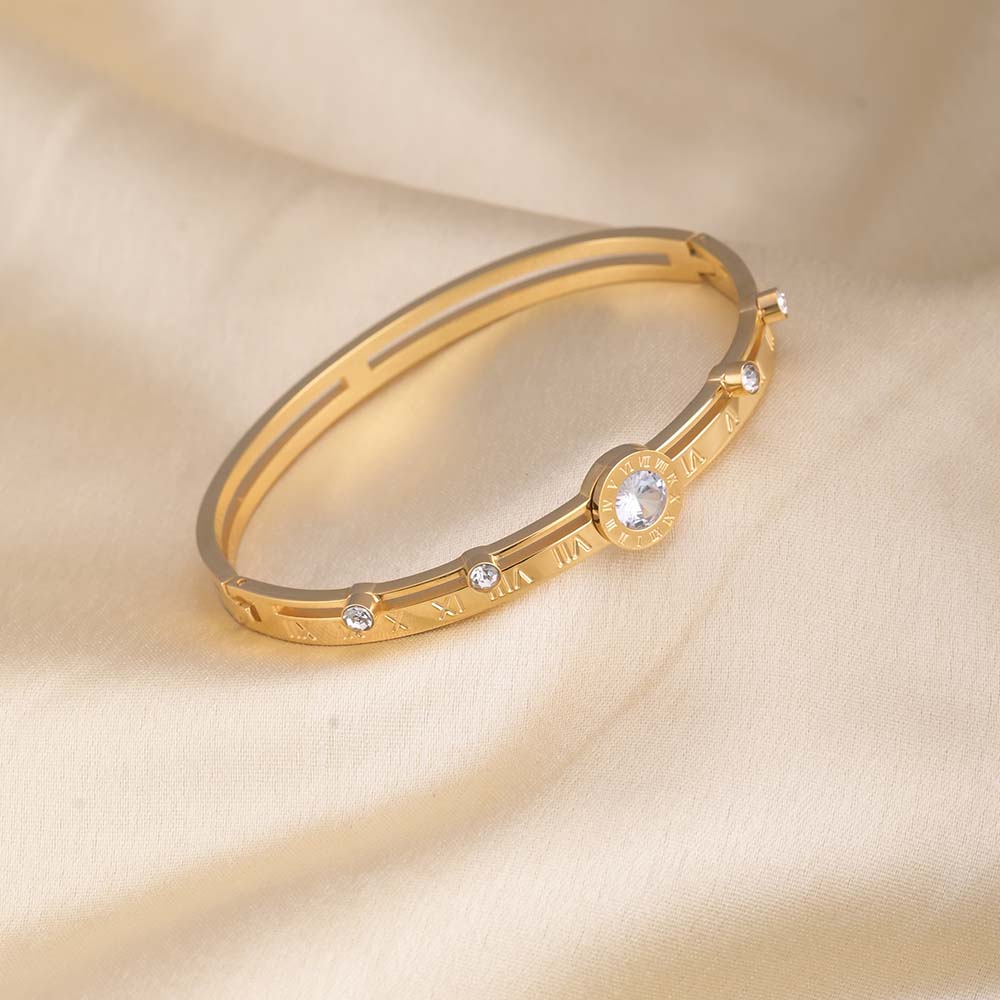 Women's Stone Studded 18K Rose Gold-Plated Bracelet