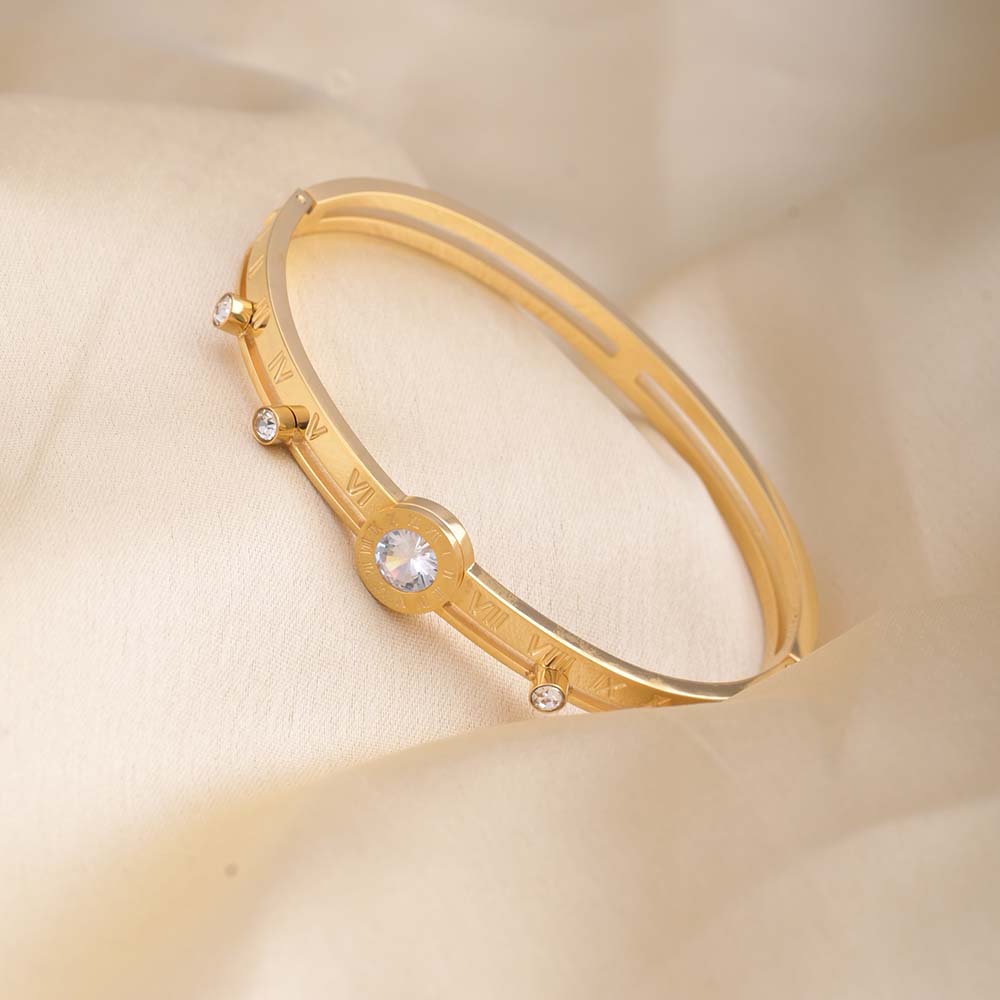 Women's Stone Studded 18K Rose Gold-Plated Bracelet