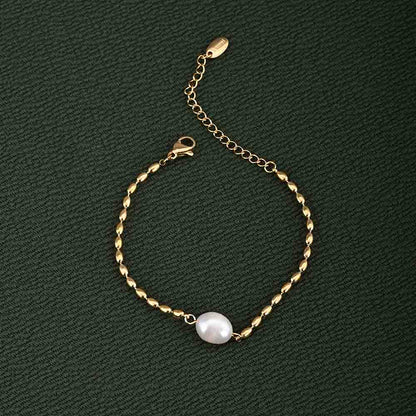 Oval Oasis Gold Chain Bracelet