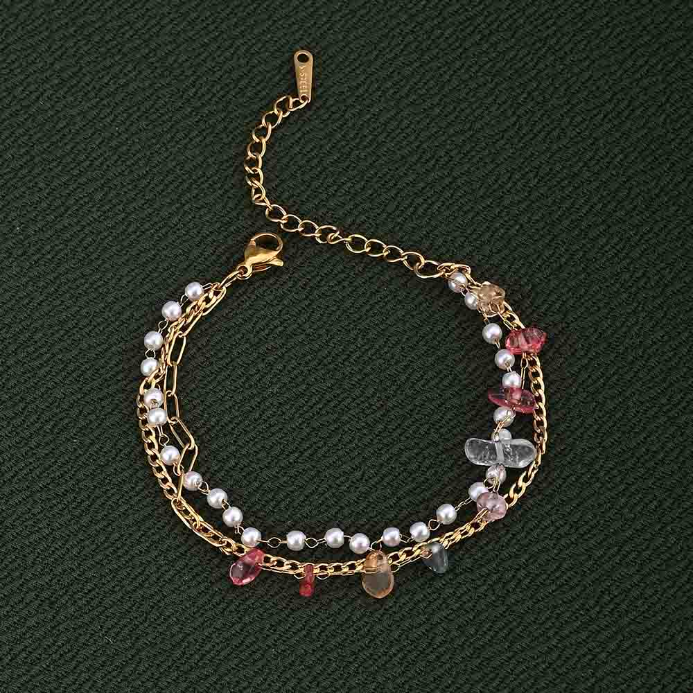 Minimalist Pearl Three Layered Bracelet