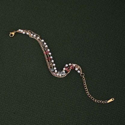 Minimalist Pearl Three Layered Bracelet