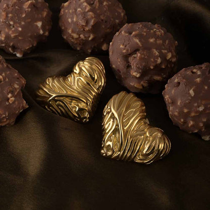 Chunky Molten Heart Earrings