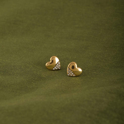 Stone-studded Heart Earrings