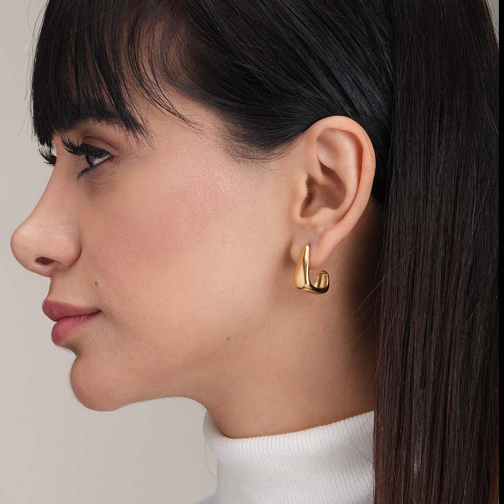 Gold Hook-shaped Earrings