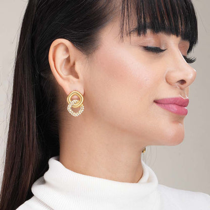Gold and Crystal Harmony Earrings