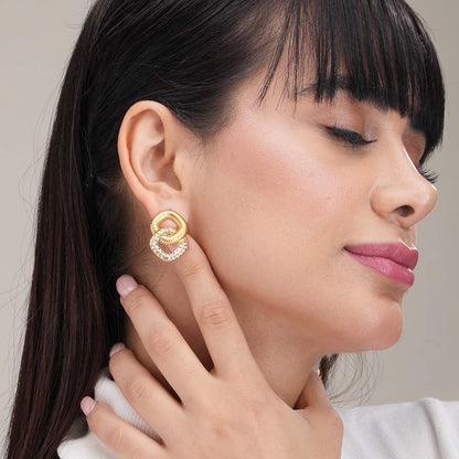 Gold and Crystal Harmony Earrings