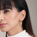 Dangling Pearl Hoops