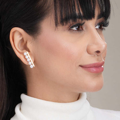 Linear Pearl Earrings