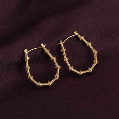 Stylish Gold-Toned Textured Hoop Earrings