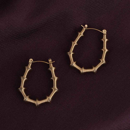Stylish Gold-Toned Textured Hoop Earrings