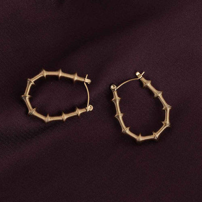 Stylish Gold-Toned Textured Hoop Earrings