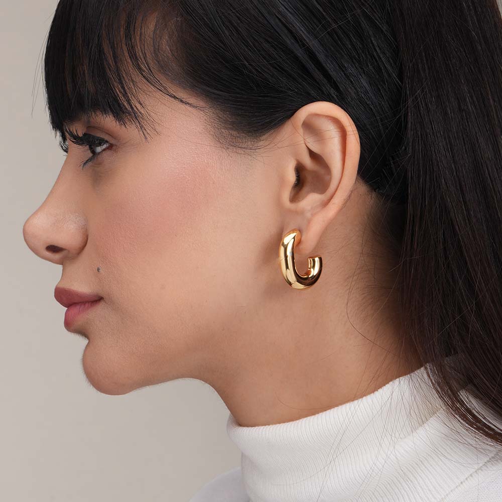 Modern Halo Earrings | Gold