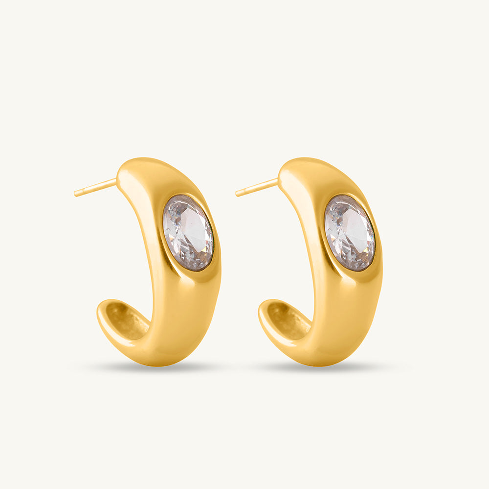 Crescent Moonstone Earrings