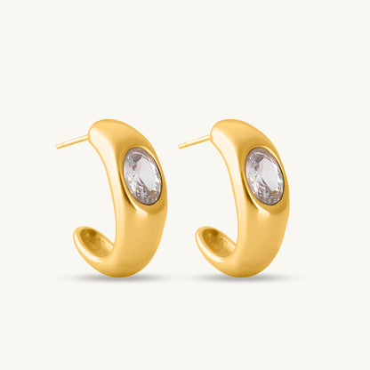 Crescent Moonstone Earrings