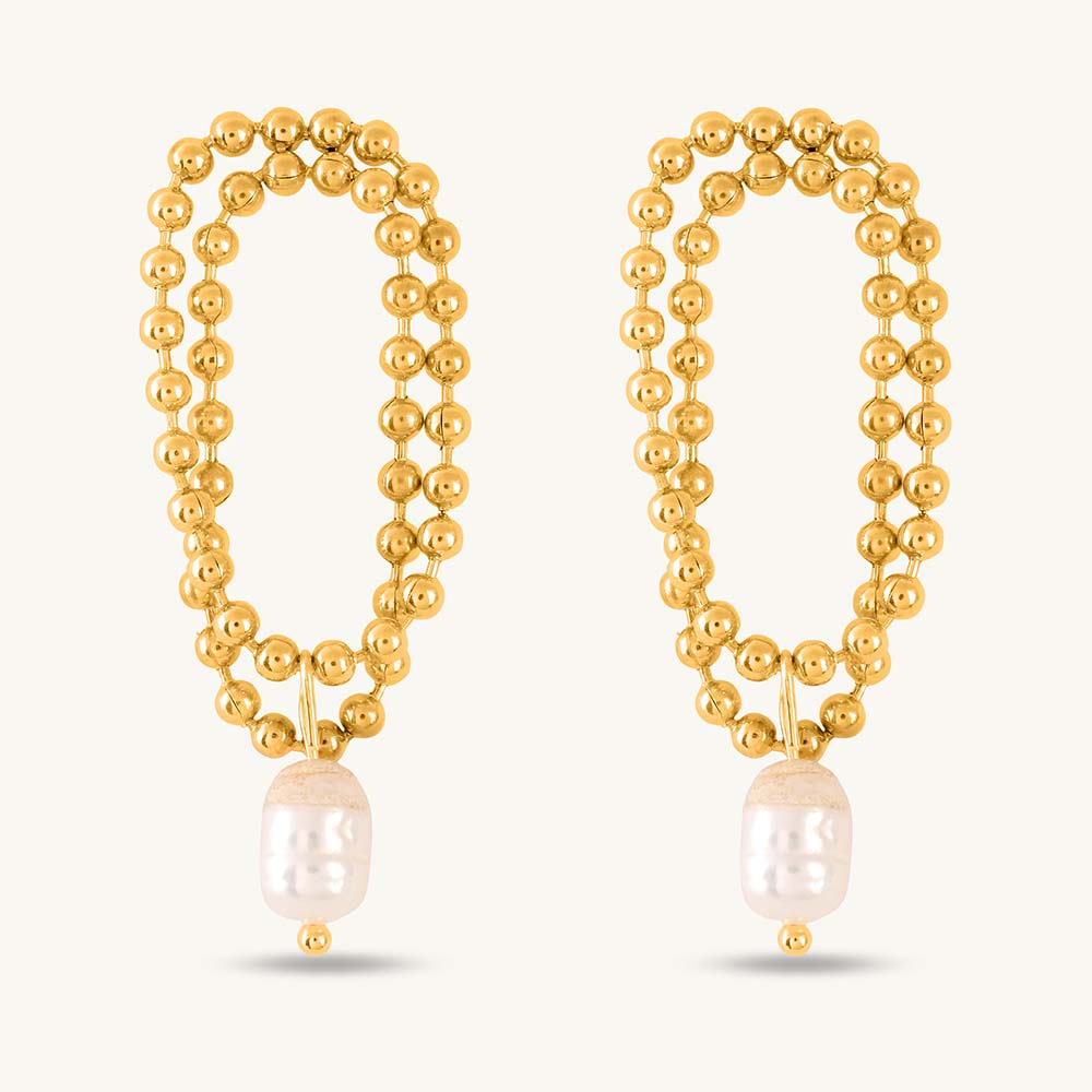 Beaded Pearl Grace Earrings