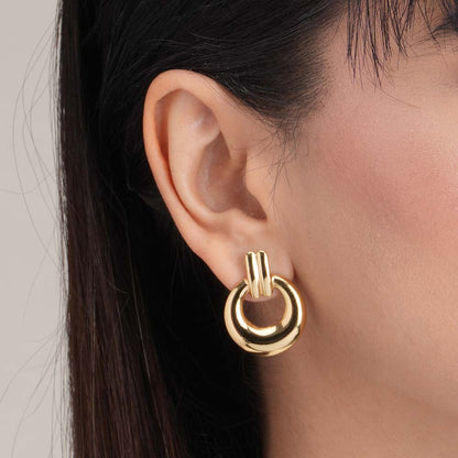 Grooved Gold Hoop Earrings