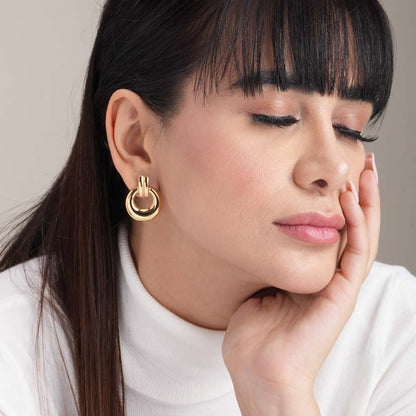 Grooved Gold Hoop Earrings