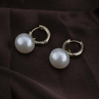 Drop Pearl Hoop Earrings