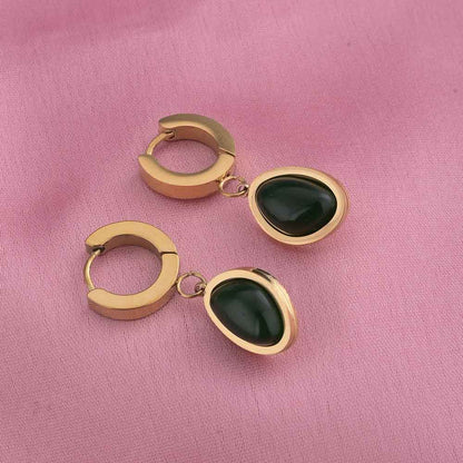 Nature's Charm Green Hoop Earrings