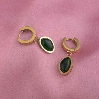 Nature's Charm Green Hoop Earrings