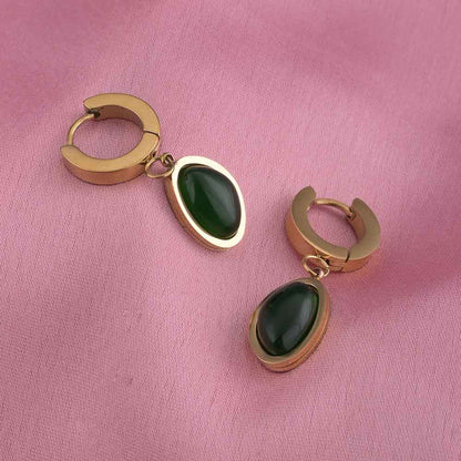 Nature's Charm Green Hoop Earrings