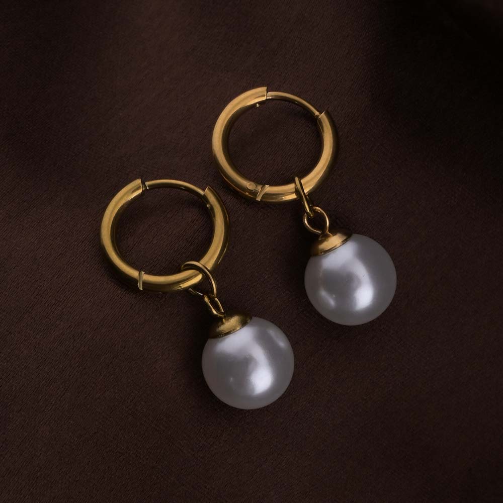 Single Pearl Drop Earrings