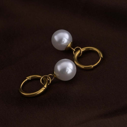Single Pearl Drop Earrings