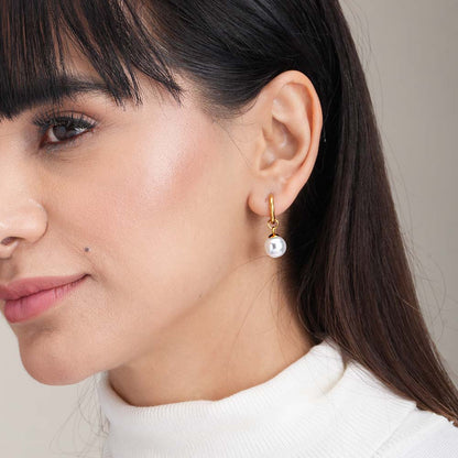 Single Pearl Drop Earrings
