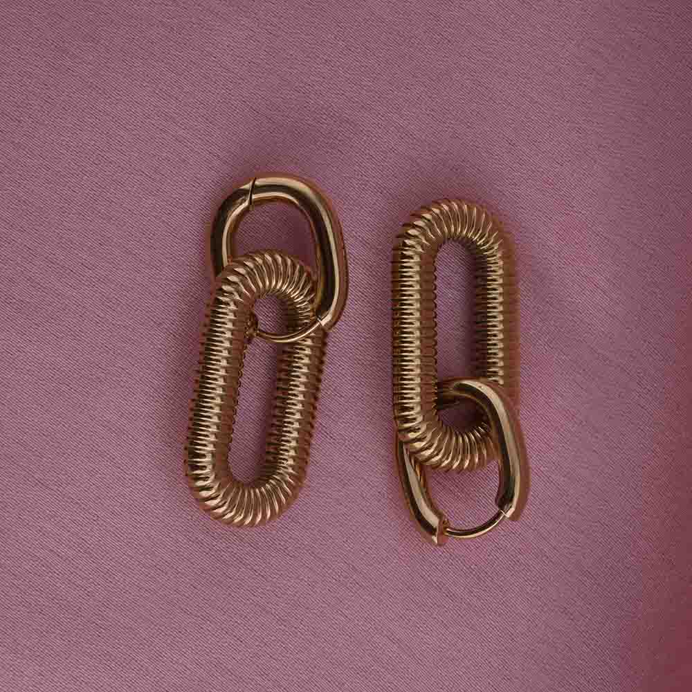 Gold Plated Coil Drop Earrings