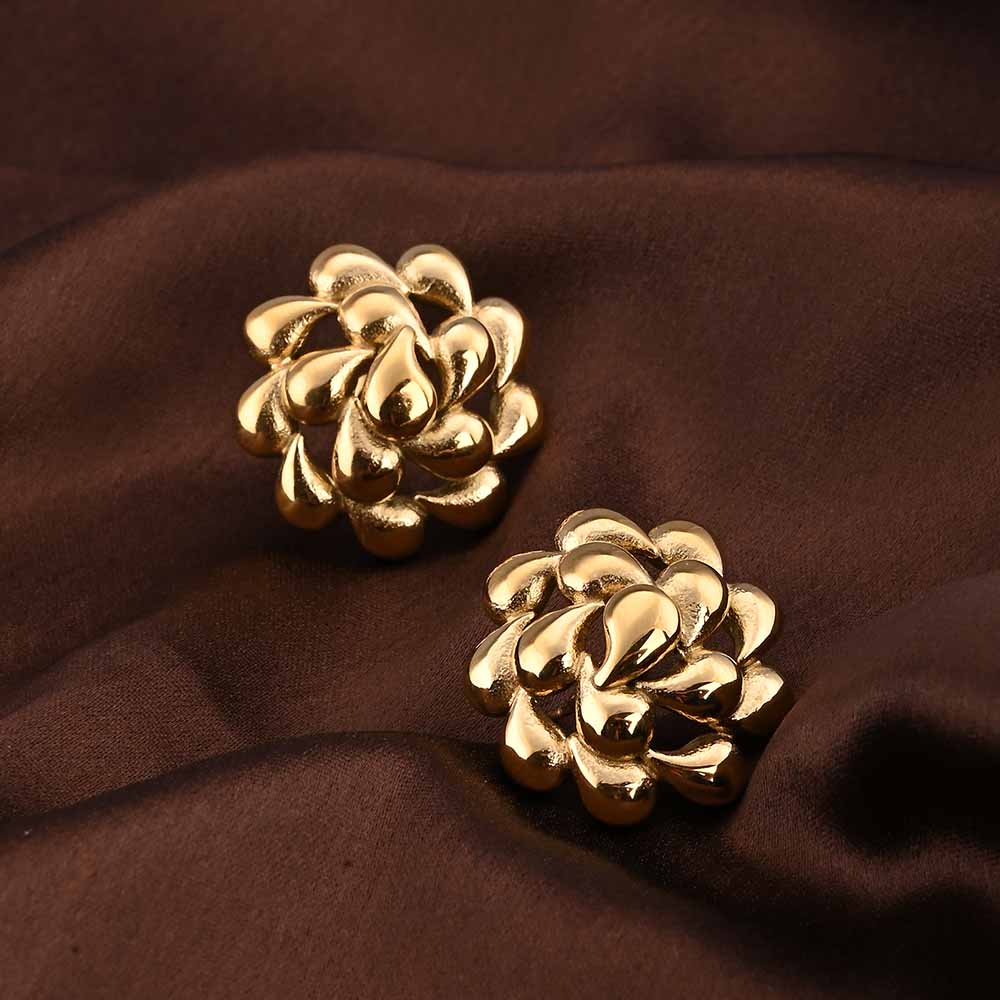 Golden Blossoms Stud Earrings
