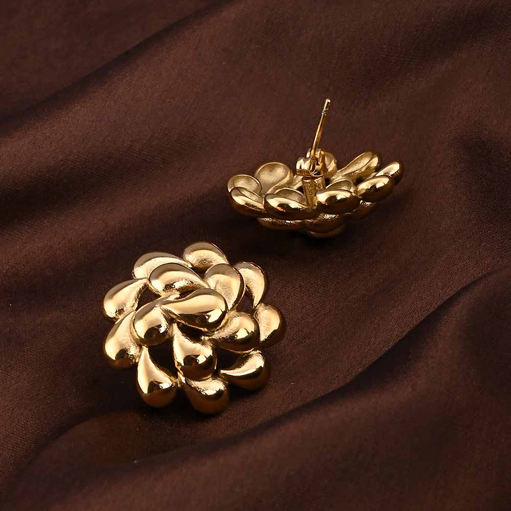 Golden Blossoms Stud Earrings
