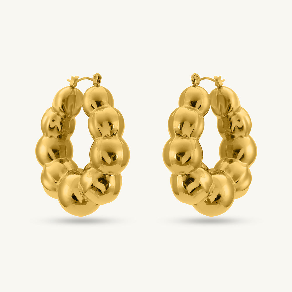 Golden Bubble Hoop Earrings